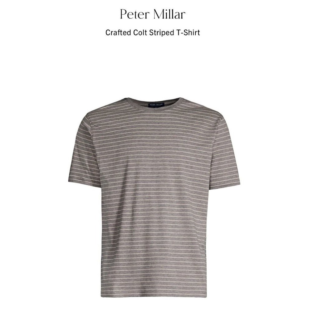 Peter Millar Colt Stripe T-Shirt Men’s XL Crown Crafted Gale New NWT $148 - Picture 2 of 13